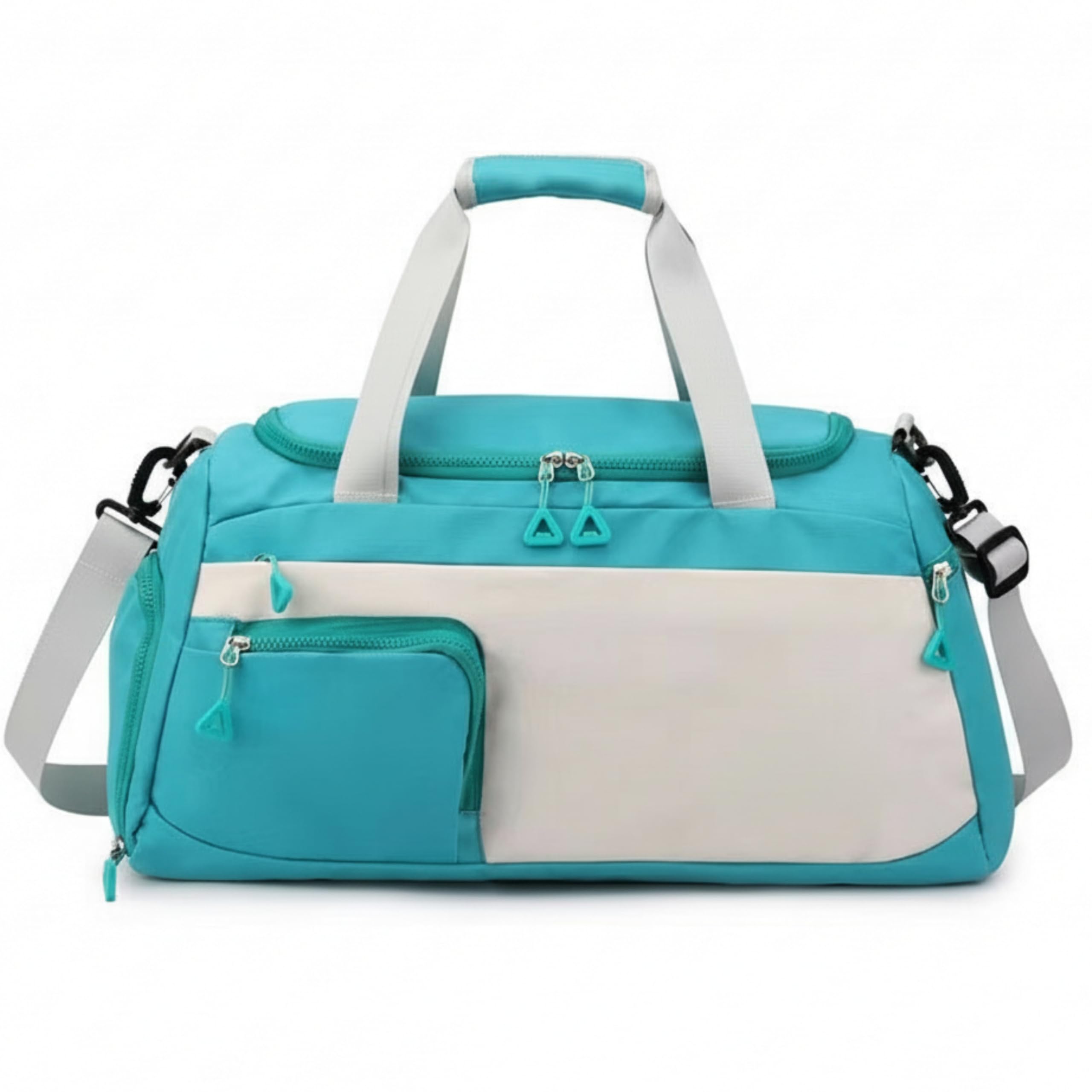 popcube Nylon 50 cms Imported Travel Duffle Bag Multi- Pocket Sports Shoulder Bag for Women with Wet Pocket & Shoe Compartment Weekender Overnight Travel Luggage Bag (50x25x27cm) (Modern, Sky Blue)-picture-35