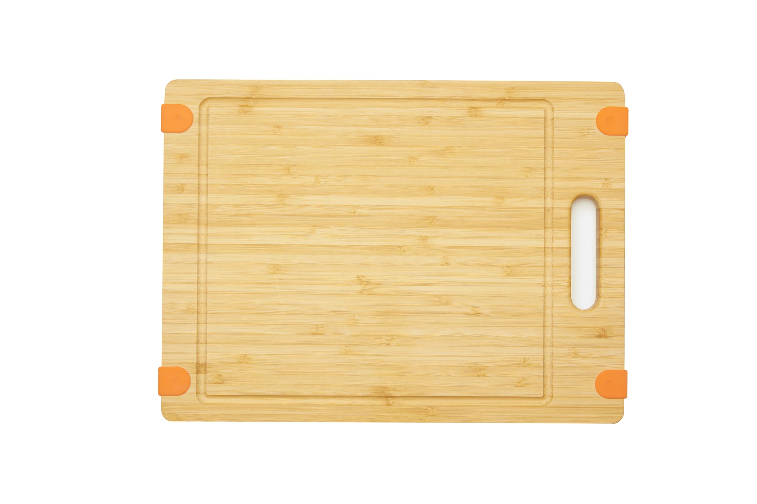 Demin Design Premium Bamboo Cutting Board, Extra-Large Wooden Chopping Block with Juice Groove, Large Bamboo Wood Charcuterie Board with Anti Skid