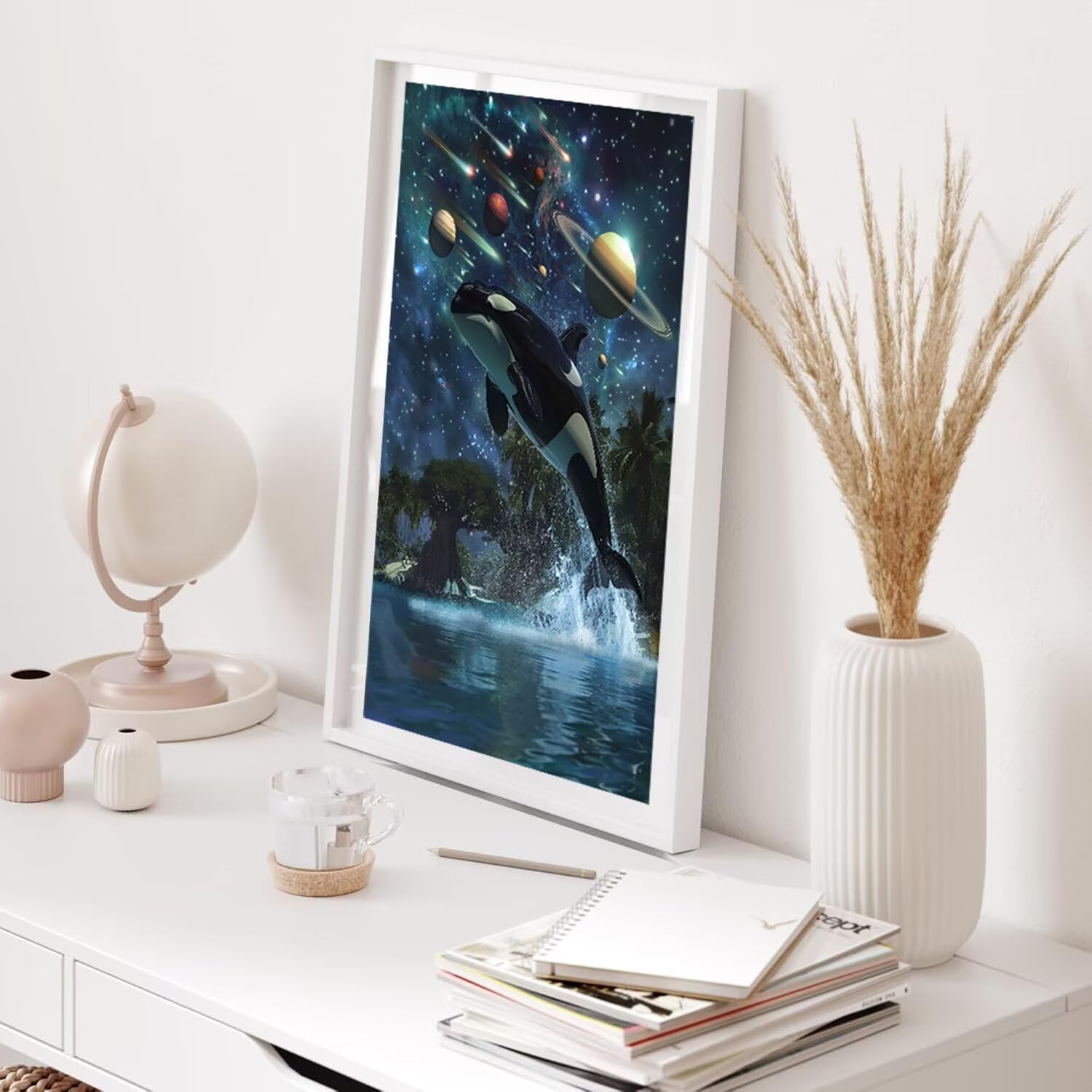 Hyupuanj Orca Planet zestaw do malowania diamentami dla dorosłych, 81 x 112
