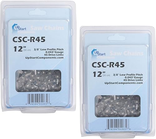 Paquete de 2 cadenas de motosierra de 12 pulgadas de repuesto para Black & Decker LCS1240 de 40 voltios