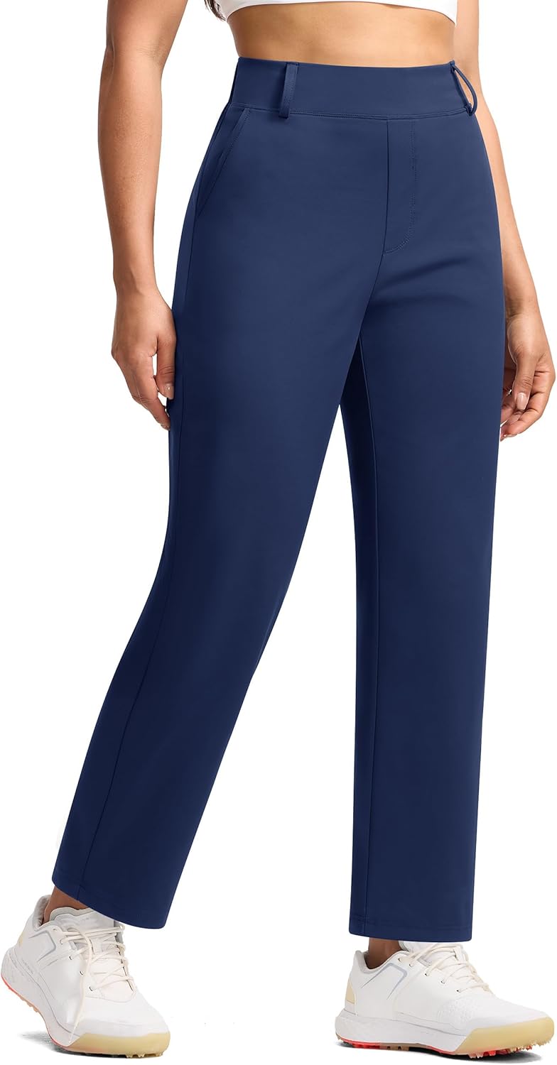 Fleece Lined Pants Women Winter Golf Pant with Zipper Pockets Pull On Stretch Dressy Travel Work Casual Slacks - Image 2