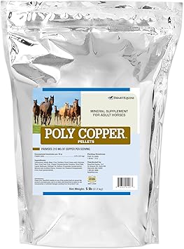 Poly Copper Pellets | Equine Horse Coat Supplements for Skin | Vitamins & Minerals Supplements for Horses Bones and Metabolism | 5 lb Bag