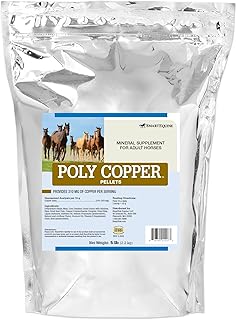 Poly Copper Pellets | Equine Horse Coat Supplements for Skin | Vitamins & Minerals Supplements for Horses Bones and Metabolism | 5 lb Bag