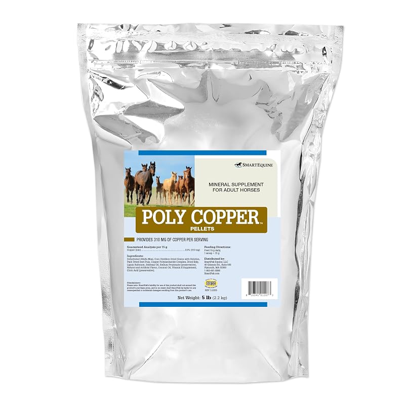 Suplemento de Cobre em Pellets para Equinos SmartEquine SMARTPAK, 5 lb (2,31 kg), 150 porções