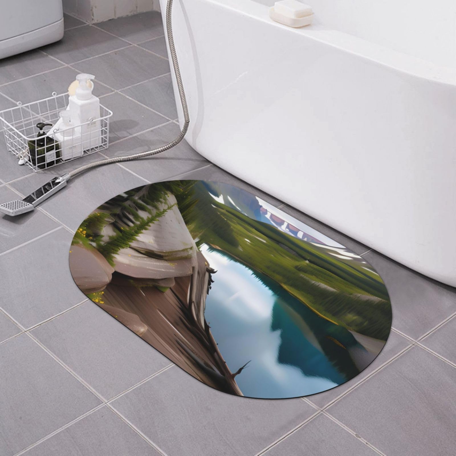 Tapis de bain en diatomite absorbant et facile à nettoyer