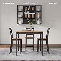 Vista 7 de Signature Design by Ashley Gesthaven - Mesa de comedor informal con altura de mostrador y 4 taburetes de bar, juego de 5, color marrón claro