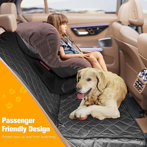 Miniatura 2 de PETICON Funda de asiento de coche para perro para asiento trasero, funda de asiento de banco impermeable de piel sintética, protector de asiento