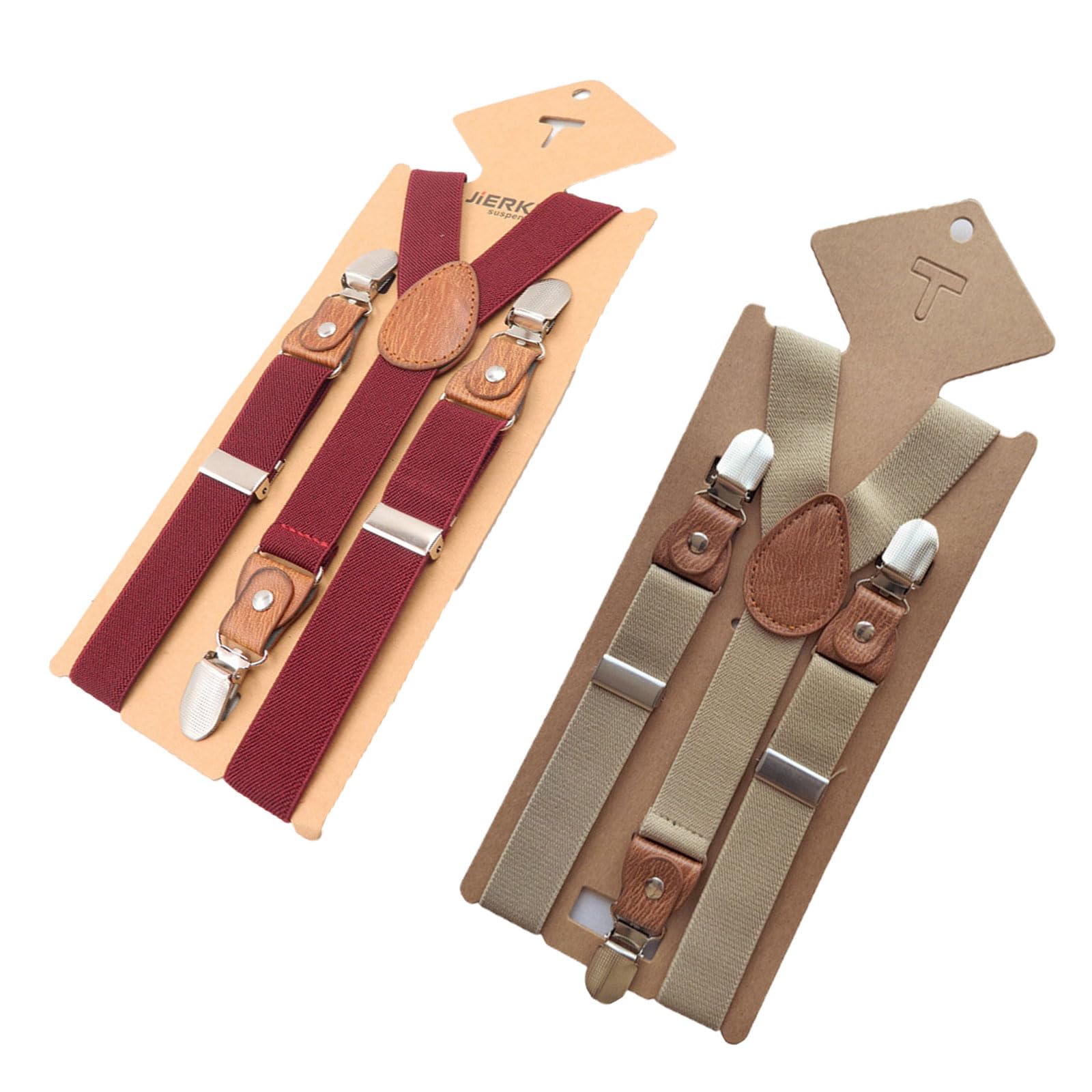 rflaueo 2pcs Pet Soft Dog Washable & Adjustable Suspenders for Diaper Keeper and Belly Bands (U168-2), Black and Wine Red