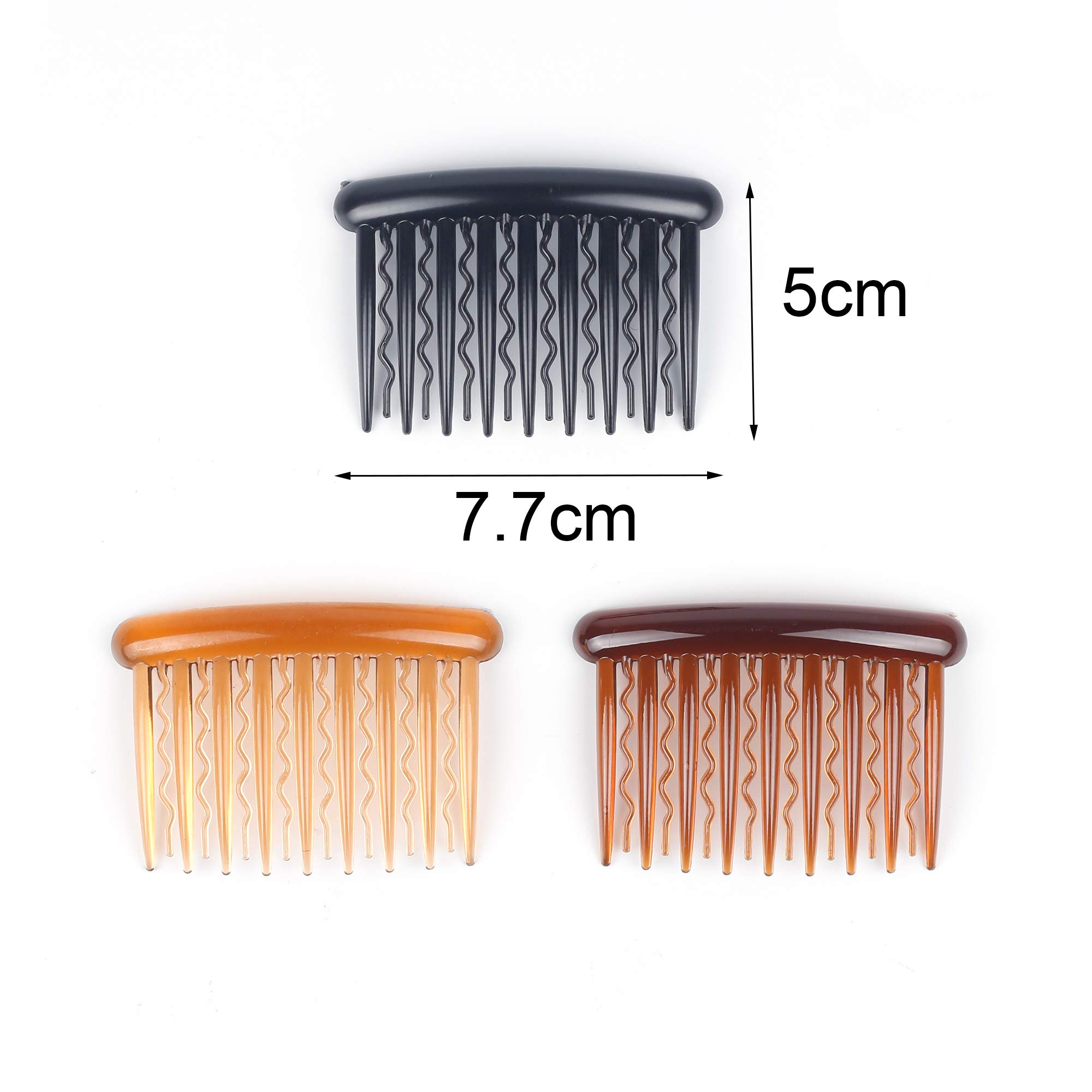 18 piezas de plástico para dientes de pelo, peine lateral de tortuga, accesorios para el cabello fino 2