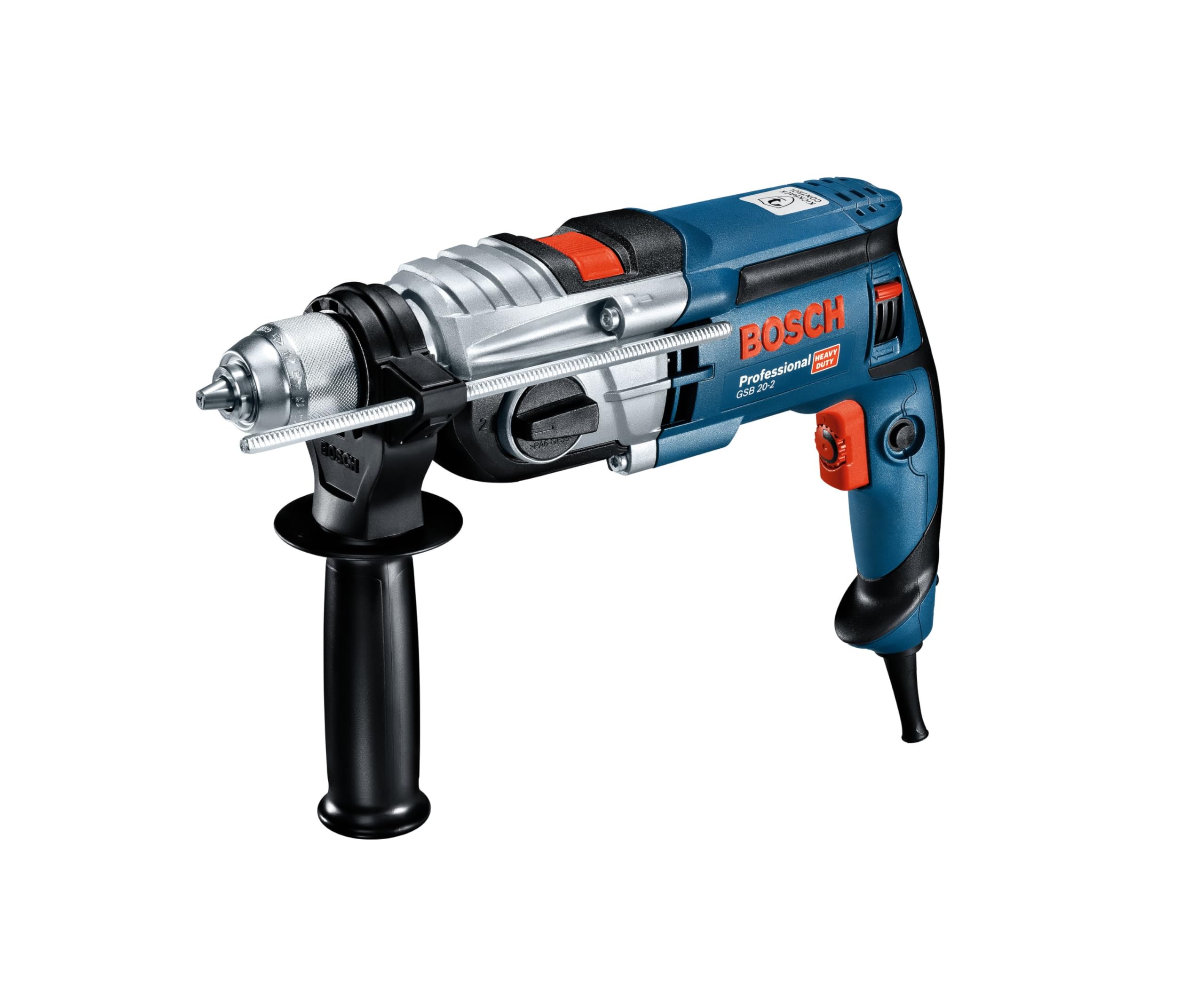Bosch Professional: wiertarka udarowa GSB 20-2 (850 W, prędkość obrotowa bez obciążenia 3 000 min–1, zestaw osprzętu, walizka L-Case)