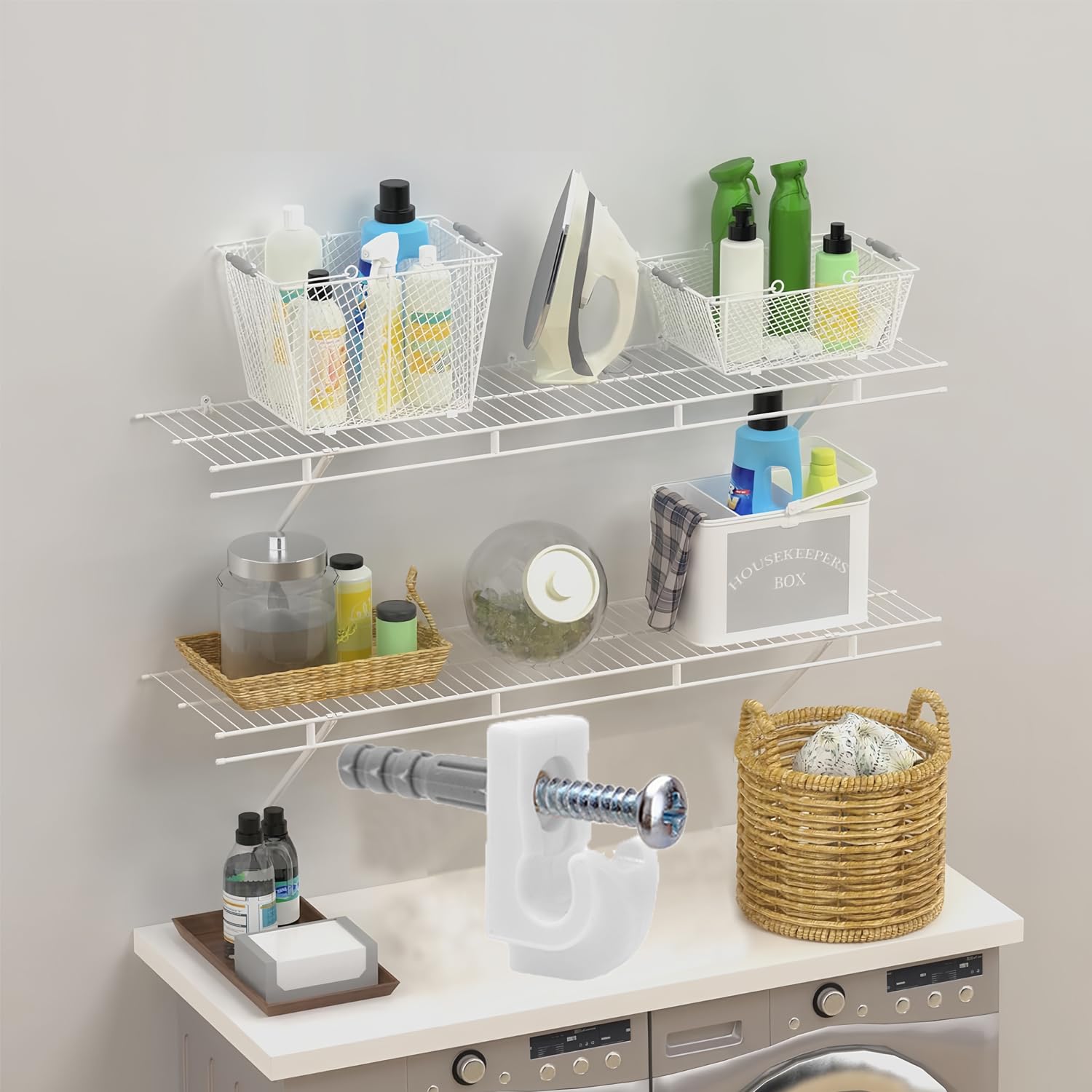 Wire Shelf Clips - 30 Pack for Closets & Shelves -7