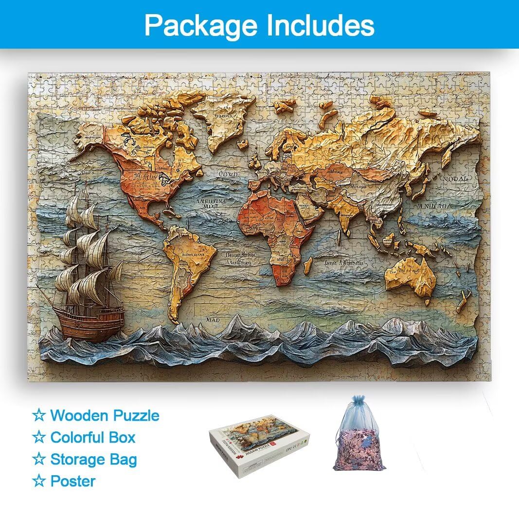 Puzzle Mappa, Puzzle 1000 Pezzi per Adulti, Regalo Donna/Uomo -2615