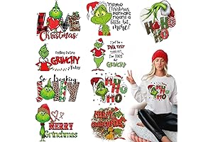 Christmas Grinches Embroidered Decals