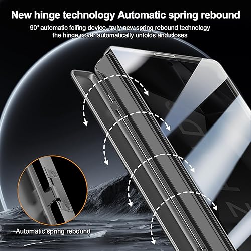 Miniatura 49 de DOOTOO - Funda para Samsung Galaxy Z Fold 6 con soporte de anillo, Z Fold6 S Pen con soporte y cubierta deslizante para cámara y protector