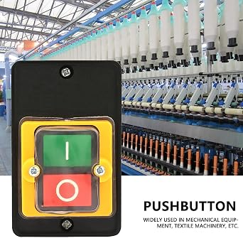 Push Button Switch Waterproof Machine Switch 220v, Start Stop Cutting Machine Bench Drill Switch Dust ON/Off Button AC 220/380V 10A