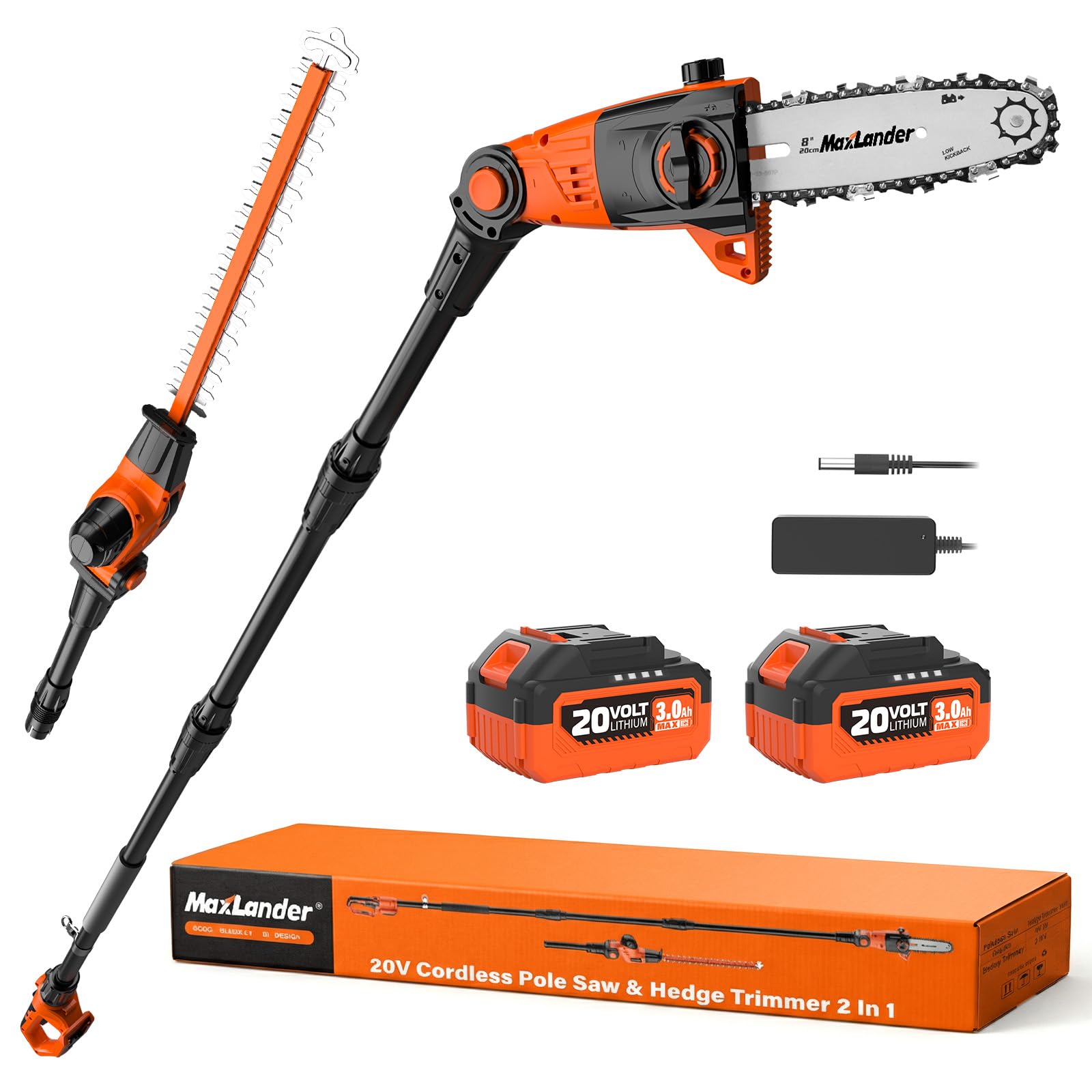 Amazon.com: MAXLANDER 2-in-1 Cordless Pole Saw & Hedge Trimmer, 8