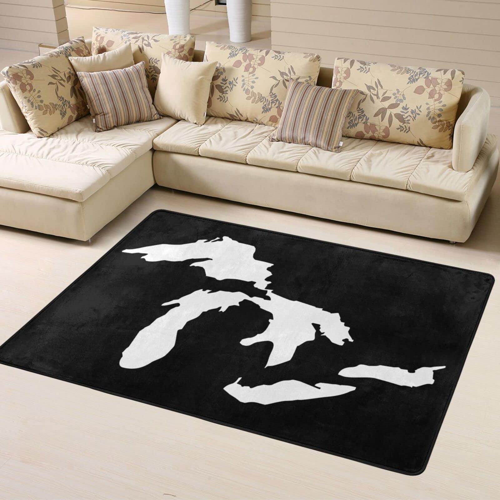 Amazon.com: Michigan Great Lakes State Map Area Rugs for Living