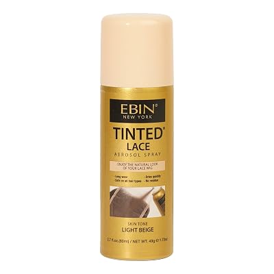 EBIN NEW YORK Tinted Lace Aerosol Spray – Light Beige 2.7 Oz/ 80 mL, Quick dry, Water Resistant, No Residue, Water Resistant, Even Spray