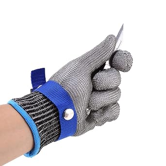 Cut Proof Stab Resistant, Metal Gloves For Cutting Chainmail Glove Stainless Steel Wire Metal Mesh Butcher Cotton Glove