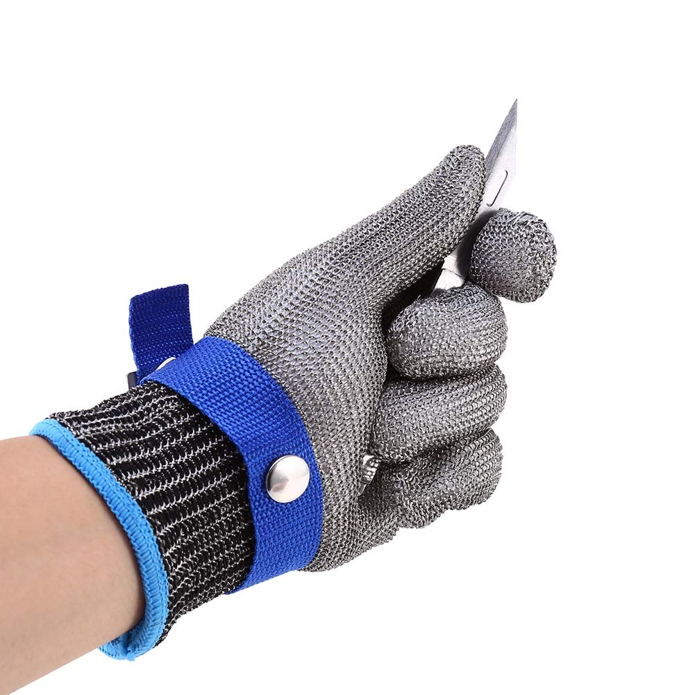 Yosoo Health Gear Cut Gloves, Cut and Stab Proof Work Gloves Stainless Steel Wire Metal Mesh Butcher Glove Safety Anti Cut Work Gloves