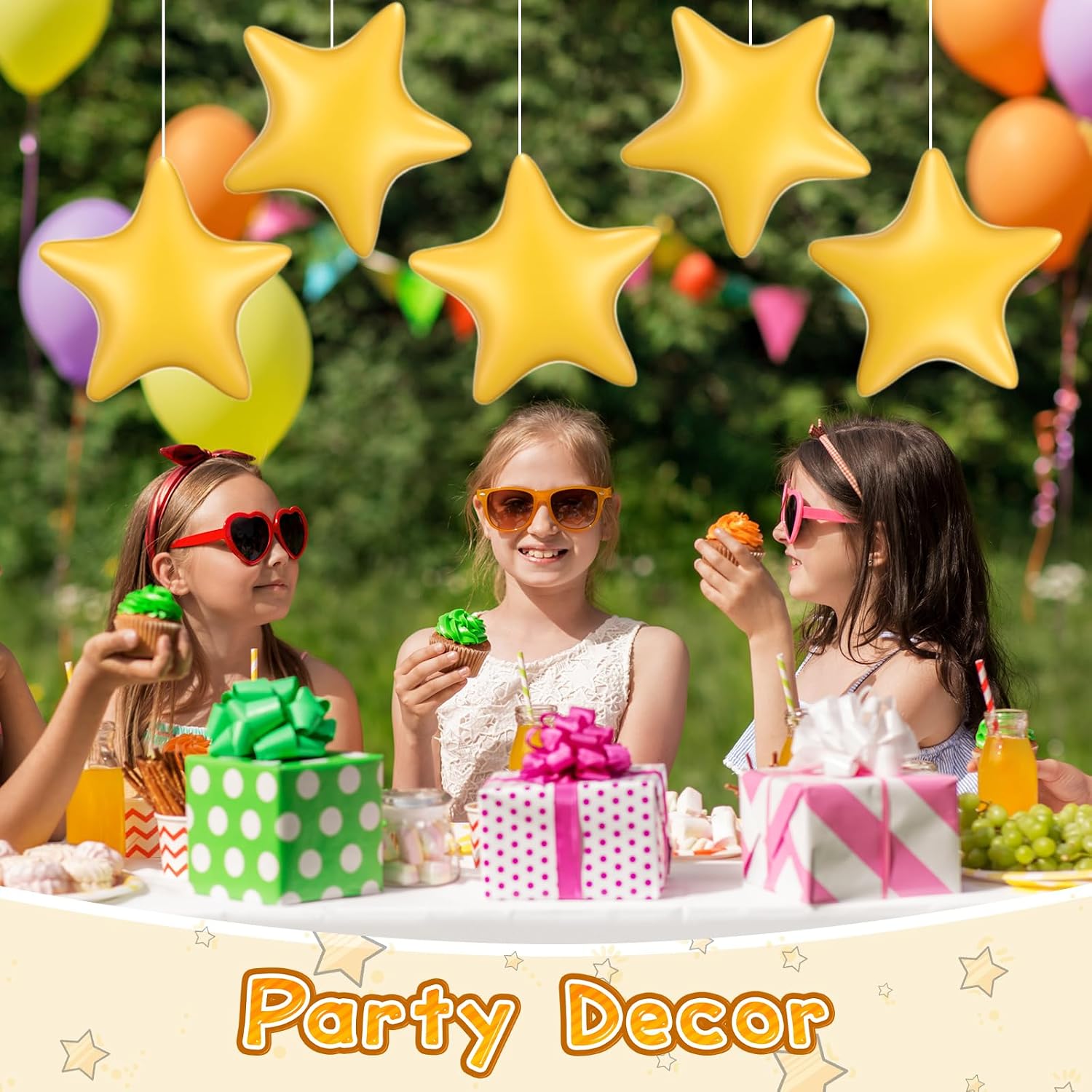 Lunmon 10 Pcs Gold Star Beach Balls 12 Inches Inflatable Star Shaped Beach Ball Floating Ball for Swimming Pool Favor Water Gender Reveal Wedding Party Prom(Stylish Style)