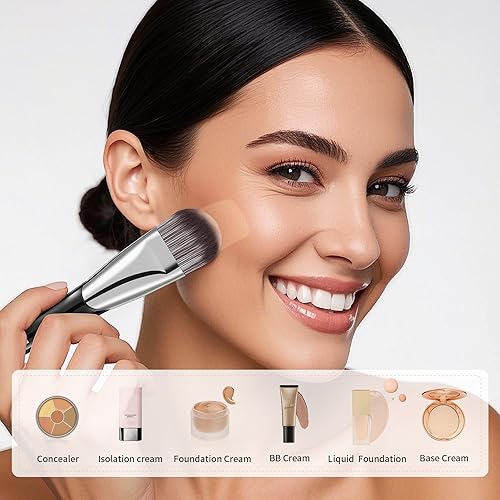 Miniatura 4 de DUcare Brocha de base para maquillaje líquido, corrector de maquillaje, máscara facial, contorno facial para mezclar líquido, crema, máscara facial,