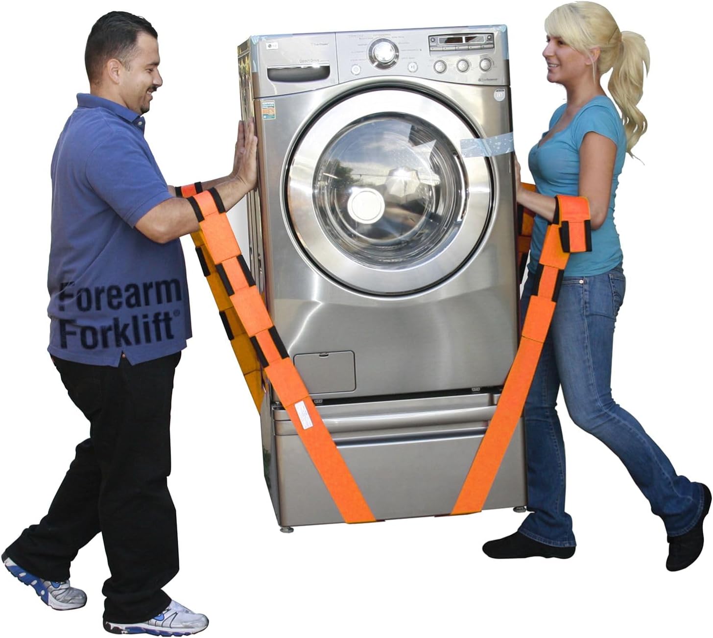 Lifting and Moving Straps for Furniture, Appliances, Mattresses or Heavy Objects up to 800 Pounds 2-Person, Orange, Model L74995CN