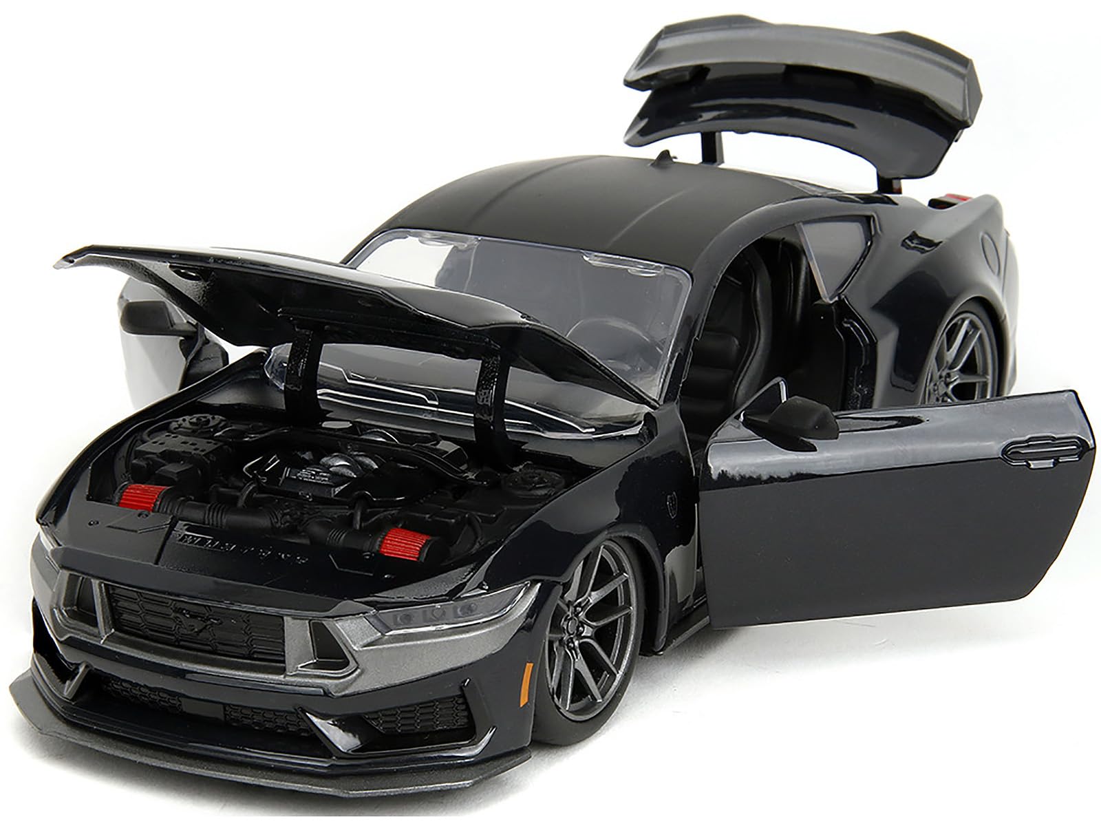 2024 Dark House Black Metallic with Matt Black Hood and Top Bigtime Muscle Series 1/24 Diecast Model Car by Jada 35278