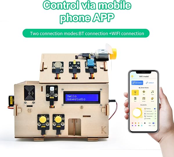 KEYESTUDIO ESP32 Smart Home IoT Kit Compatible avec Arduino IDE, avec ESP32 Board, Python C, Musical Project, etc. Tutoriel en Ligne 13 Fonctions - 3