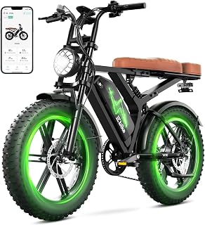 SISIGAD 1500W Peak Electric Bike for Adults - 20" Fat Tire Ebike, Dual 48V Batteries 100 Miles Range, 30 MPH, 7-Speed, UL2849 Certified