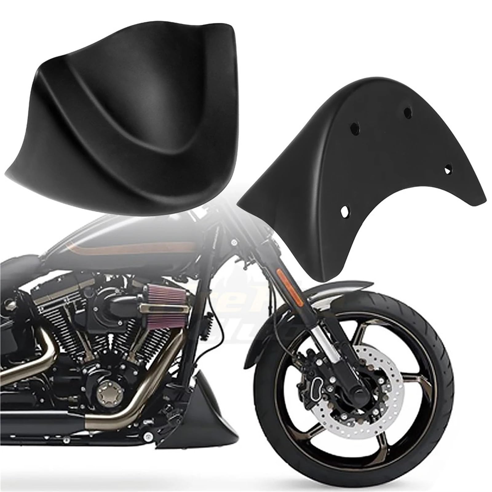 Dekoracja motocykl tylny spojler Pasuje do motocykla Harley Dyna Fat Bob Wide Glide FXD 2006-2017, przedniego spojlera, dolnej osłony osłony powietrza(Glossy black)