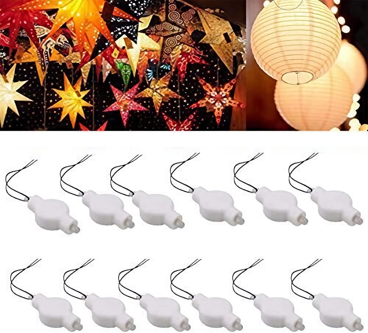 LOGUIDE Paper Lantern Lights,Battery Operated LED Party Lights Bulbs