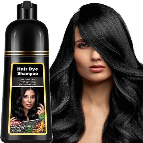 Miniatura 8 de lymznus Champú de tinte para el cabello castaño castaño 3 en 1, champú instantáneo de color marrón para hombres y mujeres, champú para cabello