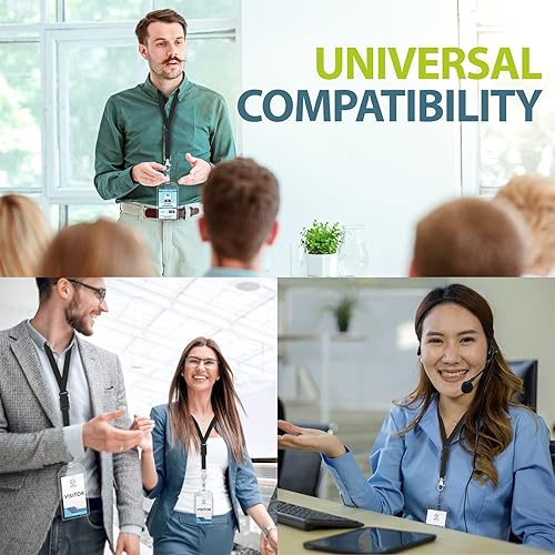 Miniatura 6 de GreatShield Porta tarjetas de identificación transparente con cordón, plástico PVC resistente a la intemperie, cierre resellable, soporte vertical