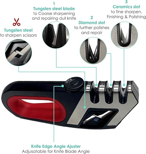 Miniatura 2 de Afilador de Cuchillos - Afilador de Cuchillos - Afilador de cuchillos manual - Afilador personalizado ajustable para todas las cuchillas, mango