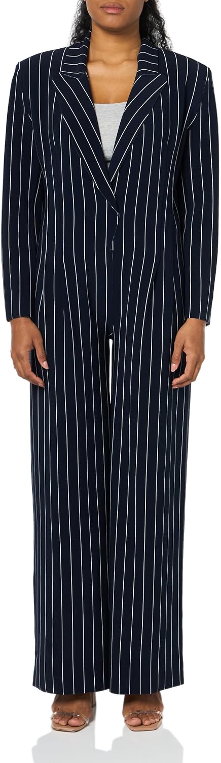 Norma Kamali Women's Single Breasted Straight Leg Jumpsuit