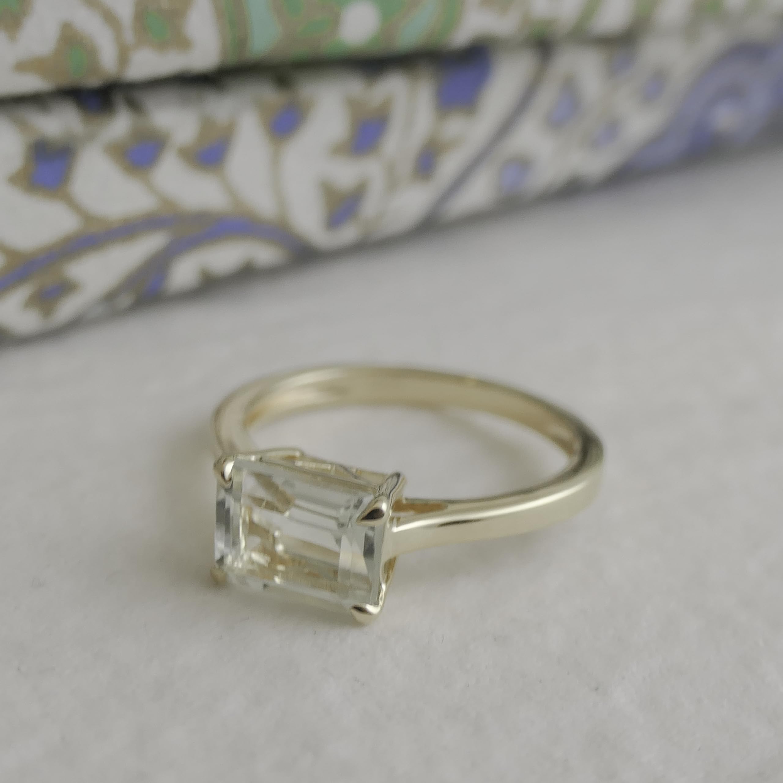 Grüner Amethyst vergoldet Sterling Silber Ring