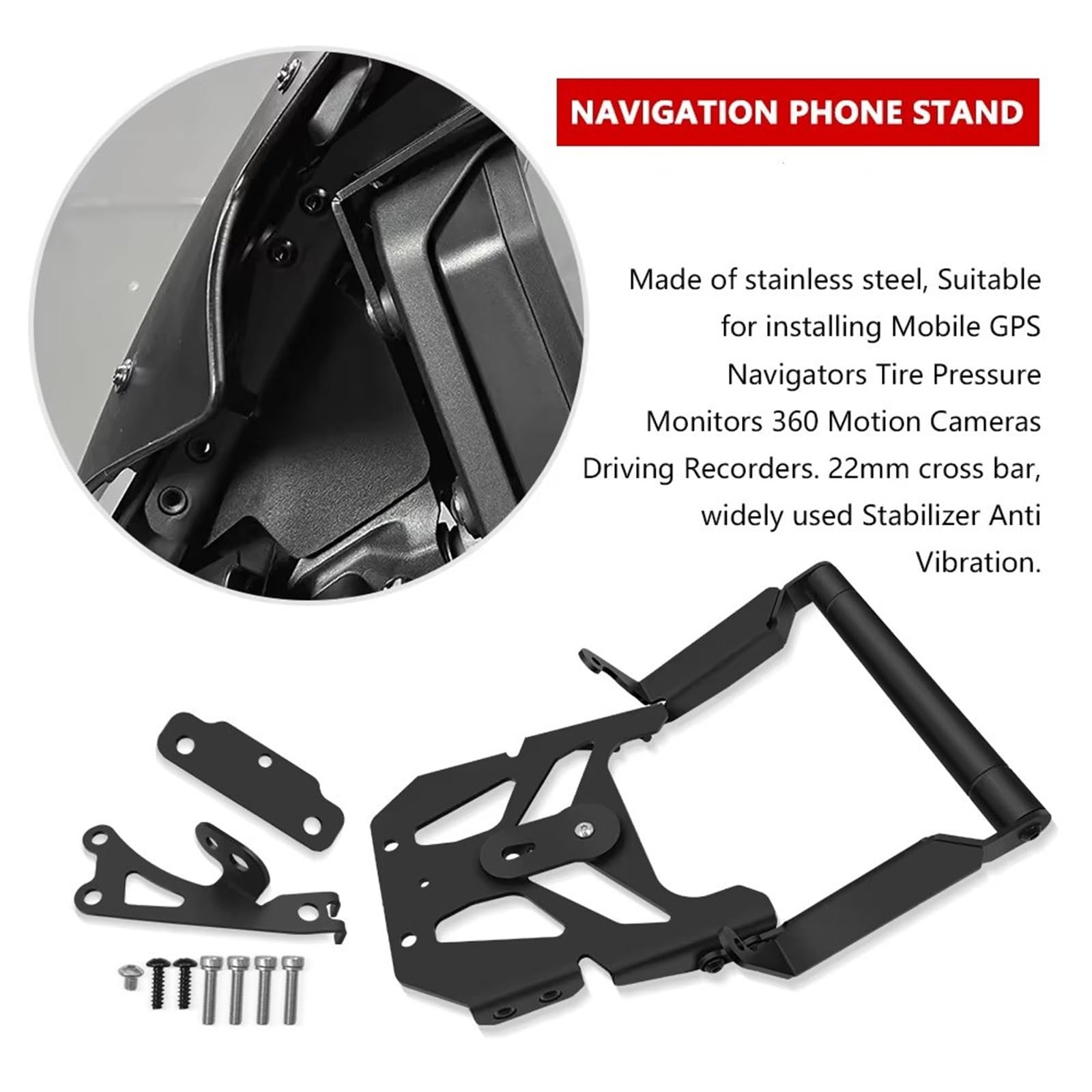 Moto GPS Staffa Navigazione Per Tracer 9 GT + 2023-2024 Per Tracer 9 GT + Per Plus 2023-2024 Moto Estensione Del Telefono Piastra Di Navigazione GPS Staffa Supporto Per Navigatore GPS Per Moto