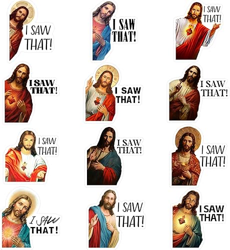 Xuhal 12 calcomanías magnéticas para refrigerador con texto en inglés "I Saw That Christ" para coche, calcomanías cristianas, decoración de puerta