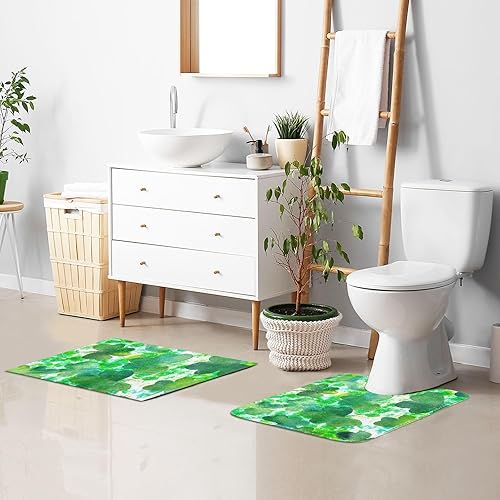 Miniatura 7 de Lotupokon Alfombra de baño del Día de San Patricio, alfombras de baño suaves y absorbentes, lavables a máquina, juego de alfombras de baño