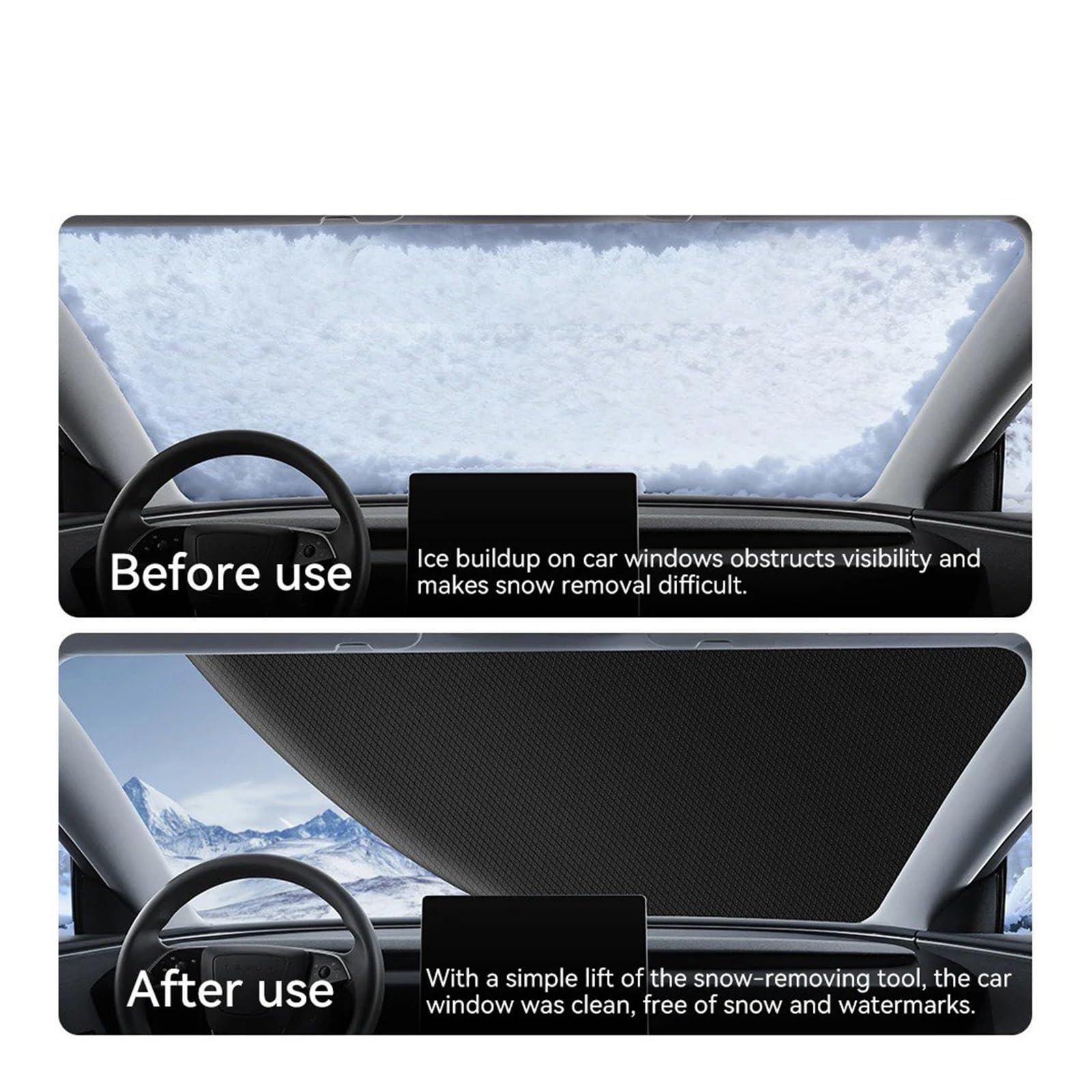 Pellicole Protettive Antighiaccio Paraneve per Parabrezza Anteriore Dell'auto con Strisce Riflettenti Protezione Antigelo Impermeabile Fodera Anti Gelo(Aluminum Foil L)