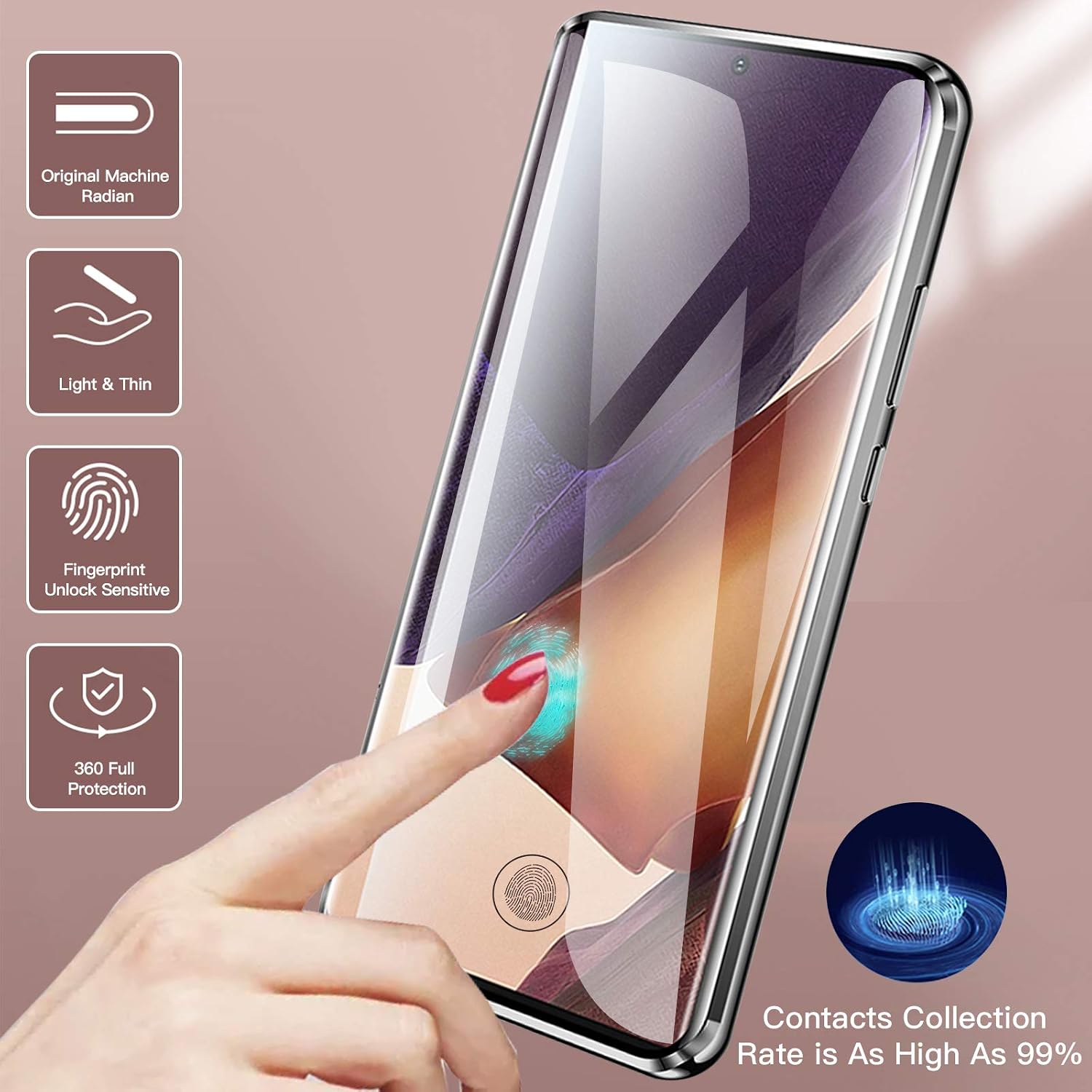 Magnetic Case for Samsung Galaxy Note 20 with Camera Cover, Double-Sided HD Tempered Glass Cover, 360° Full Body Protection Metal Frame Magnetic Phone Case for Note 20 Black(6.7")