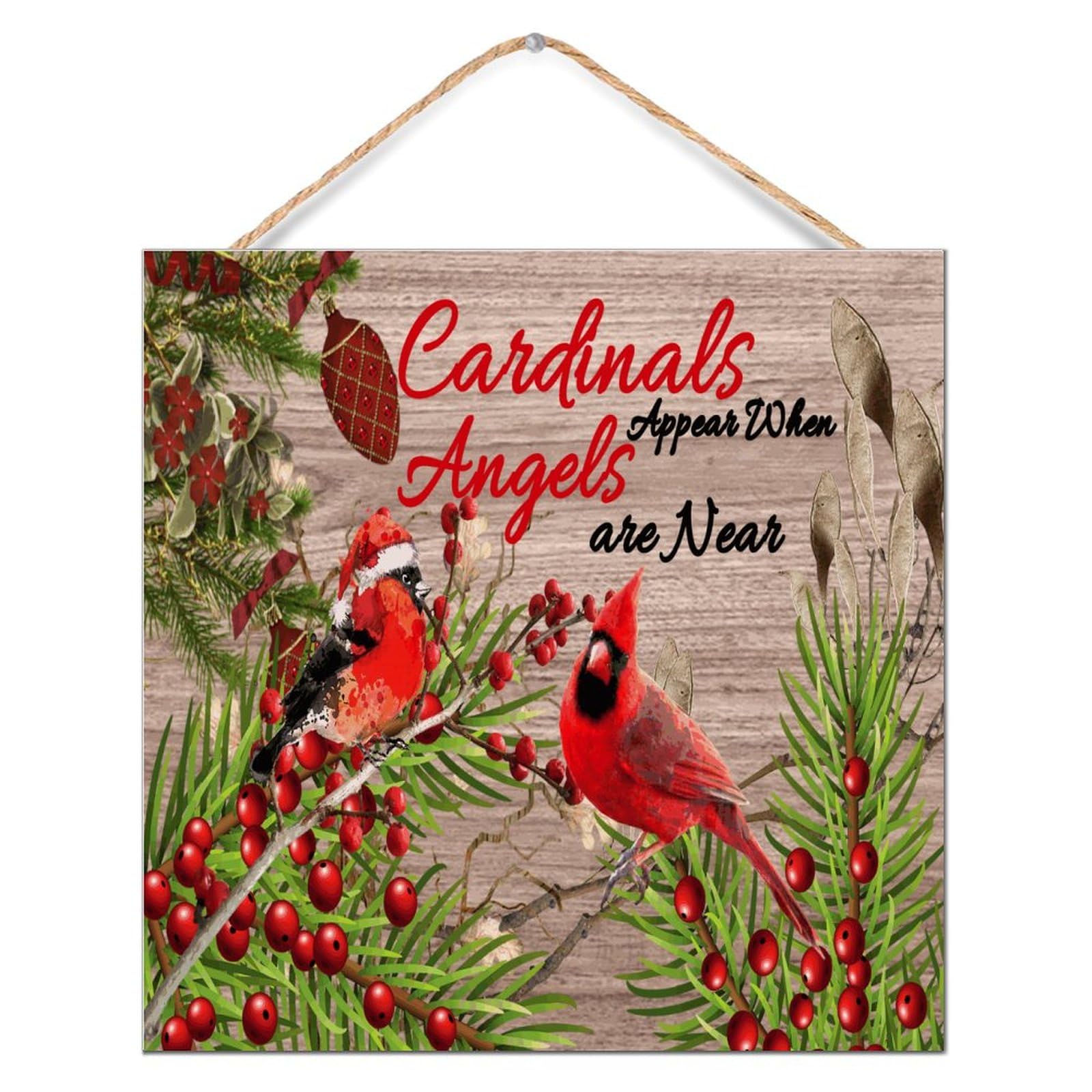 Panneau commémoratif en bois vieilli décoratif 30cm pour deuil et Noël