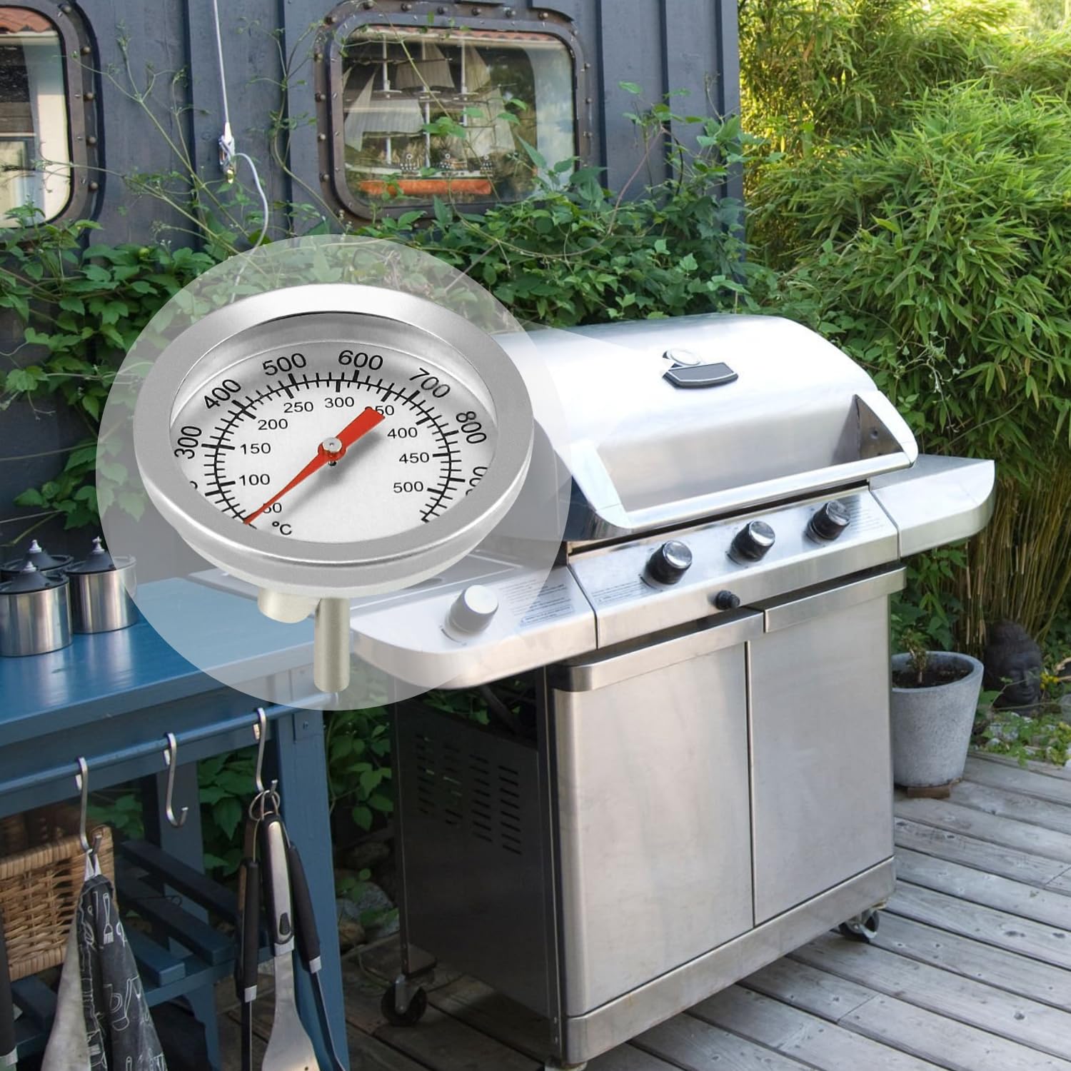 Thermomètre pour Grill à Charbon 50-600℃ Haute Température Barbecue Fumoir