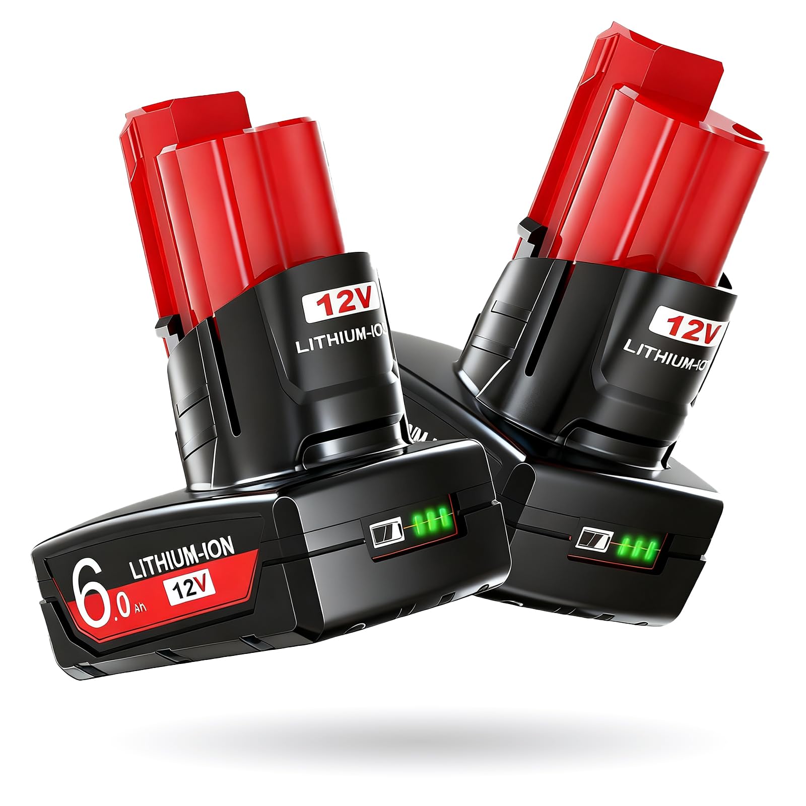 2X 12V 6.0Ah/6000mAh Compatible with for Milwaukee M12
