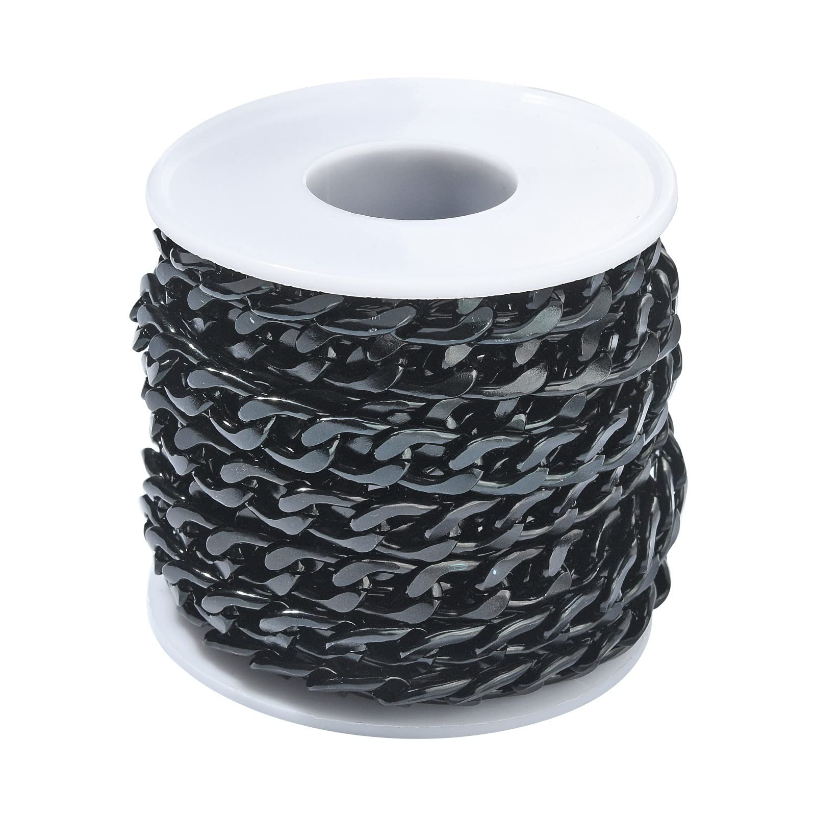 Chaînes torsadées en aluminium noir pour créer vos colliers et pendentifs tendance