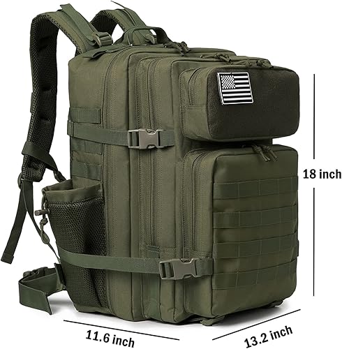Miniatura 104 de QT&QY Mochilas tácticas militares para hombres, mochila Molle de 35 L, 45 L, bolsa grande de 3 días, mochila de senderismo con soporte para botella