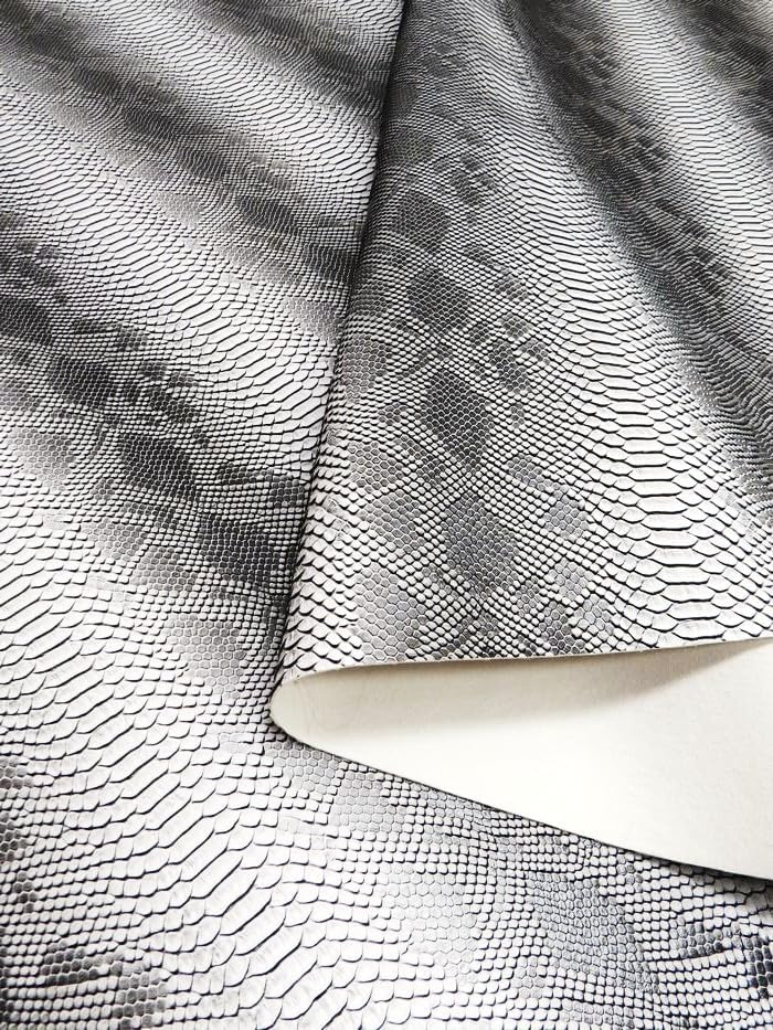 DuroLast™ Viper Sopythana Embossed Snake Skin Vinyl Leather Fabric by The Yard DIY Upholstery Accessories (Dark Green, Portrait)