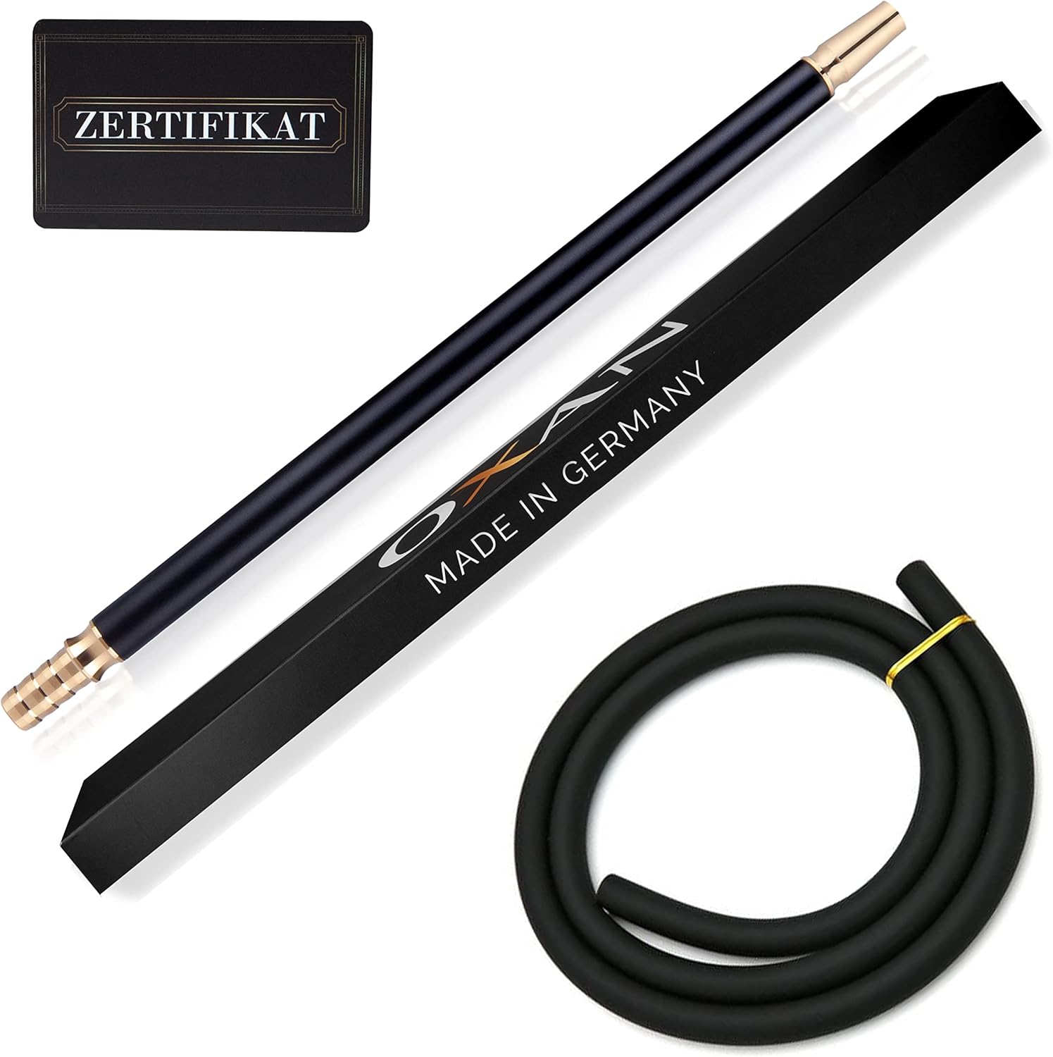 Boquilla para shisha chapada en oro de 24 quilates, incluye manguera y certificado.