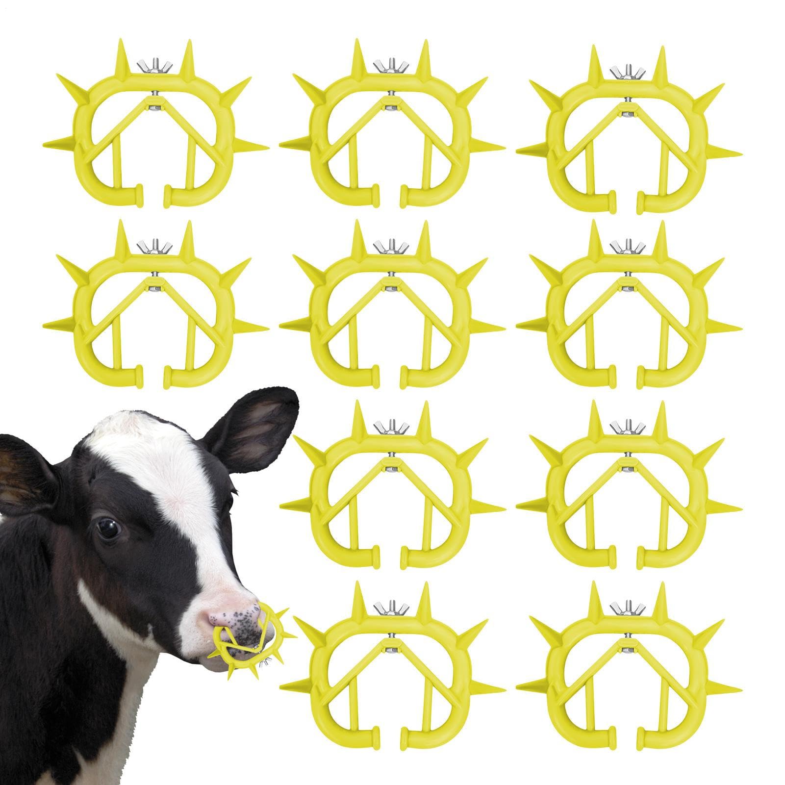 Anello al naso per lo svezzamento del vitello, svezzamento del vitello con di naso di mucca - 10 pezzi Anello per naso per bestiame Vitello Mucca Svezzatore per bestiame,Svezzamento per vitelli Quiet